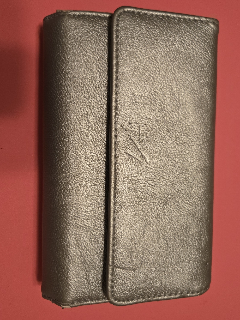 Sleek Metallic Gray Wallet Clutch